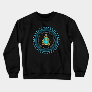 Ancient Egypt Scarab carrying Handmade Flower Of Life Crewneck Sweatshirt